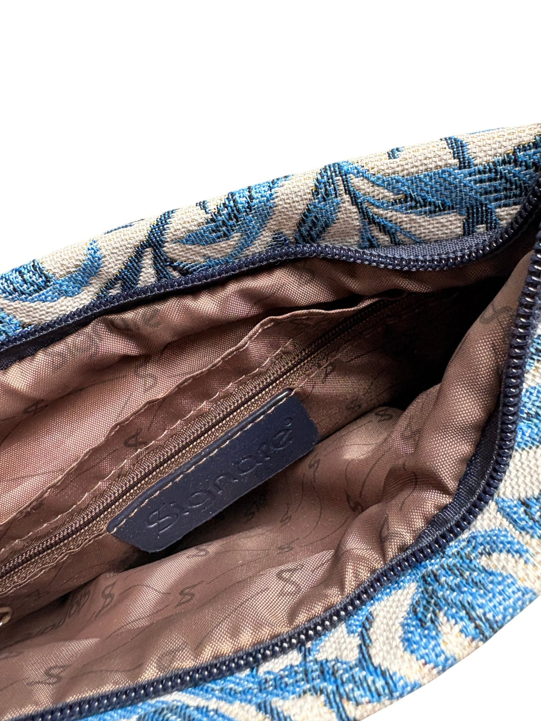 Signare Blue Leaf Pattern Cross Body Bag