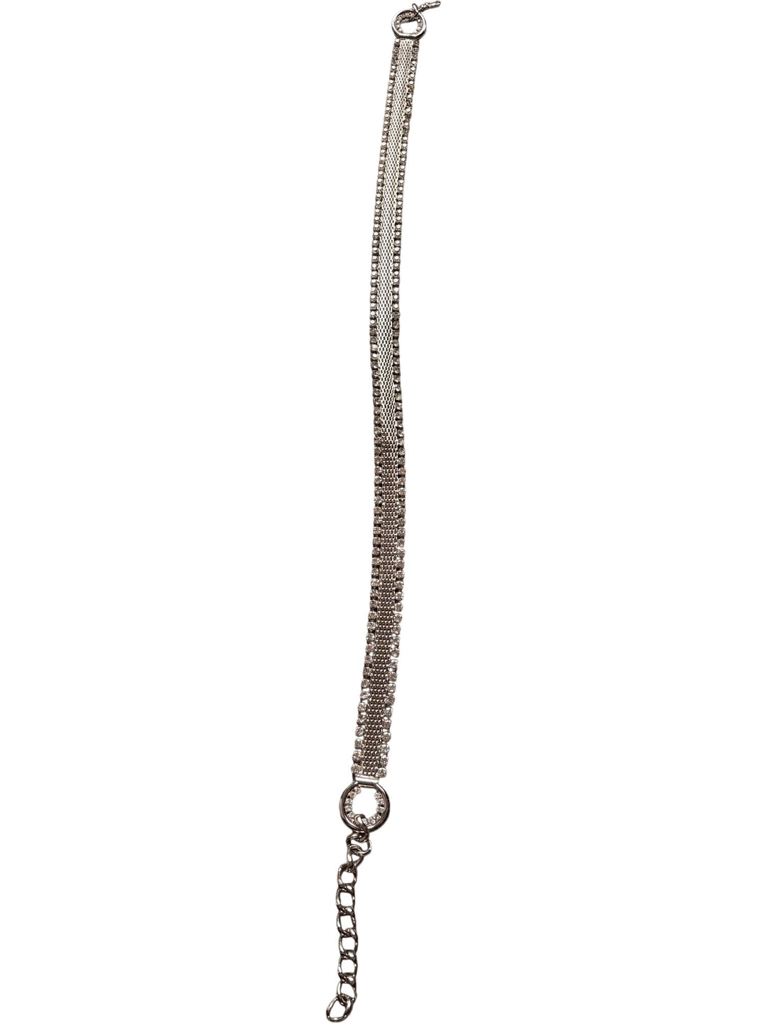 Silver Chain Belt with Rhinestone Accents