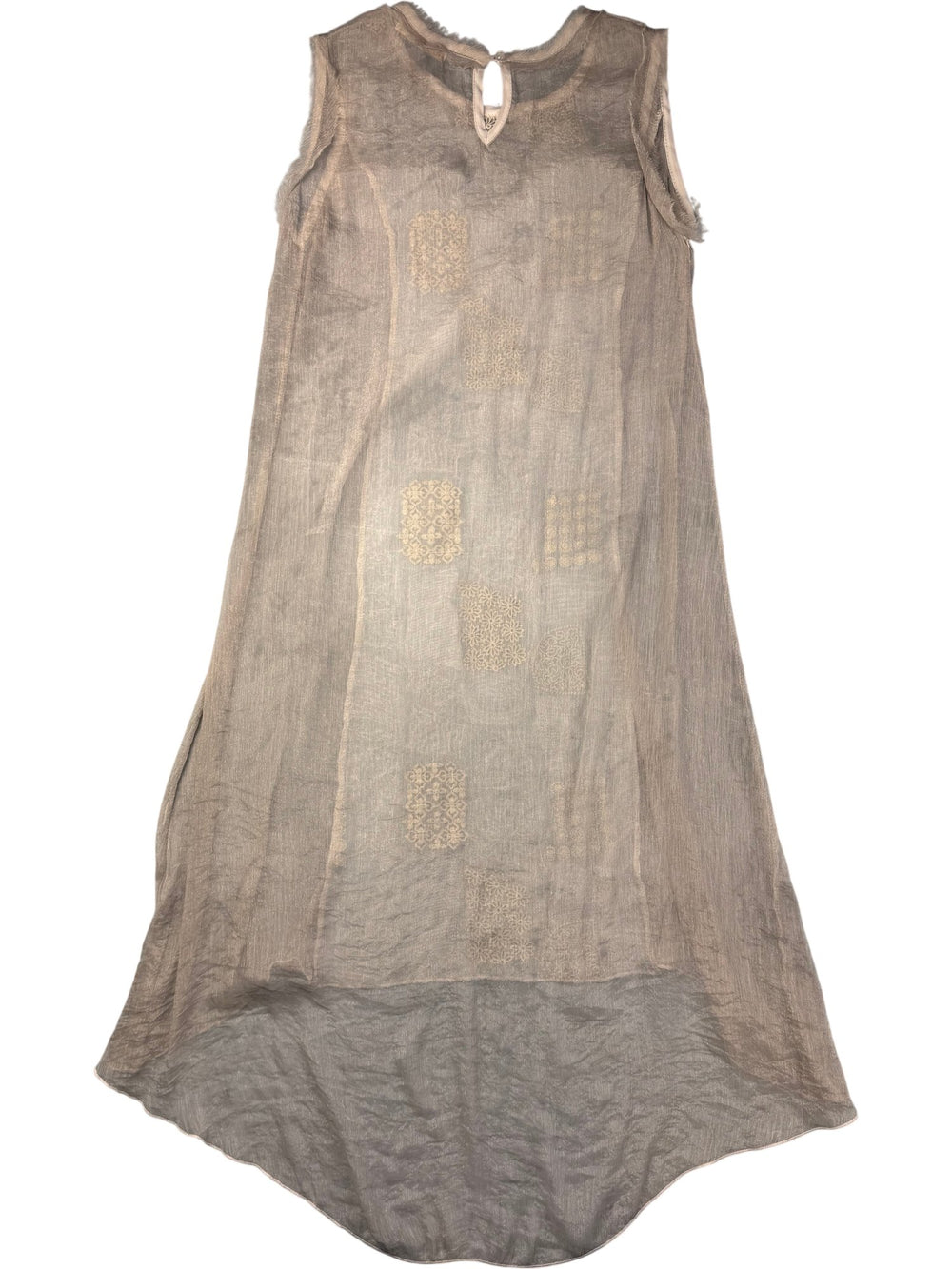 Simply Couture Beige Embroidered Sleeveless Dress - M - Think Vintage ltd