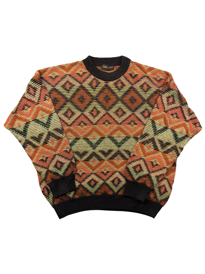 Simpson Geometric Knit Sweater - XL - Think Vintage ltd
