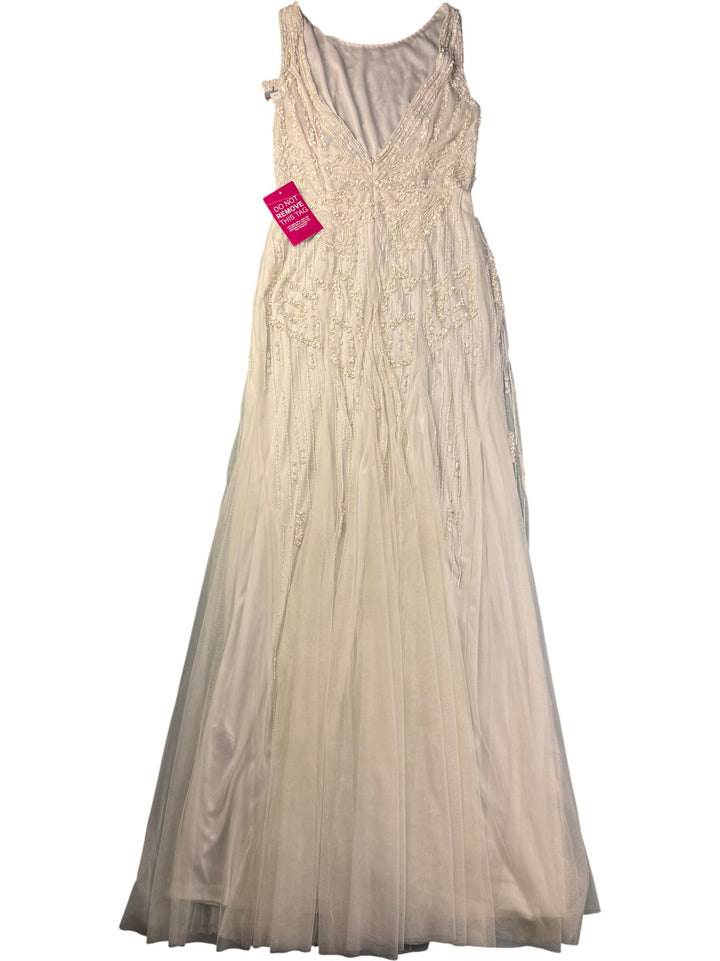 Sistaglam Gracey White Embellished Gown - S - Think Vintage ltd