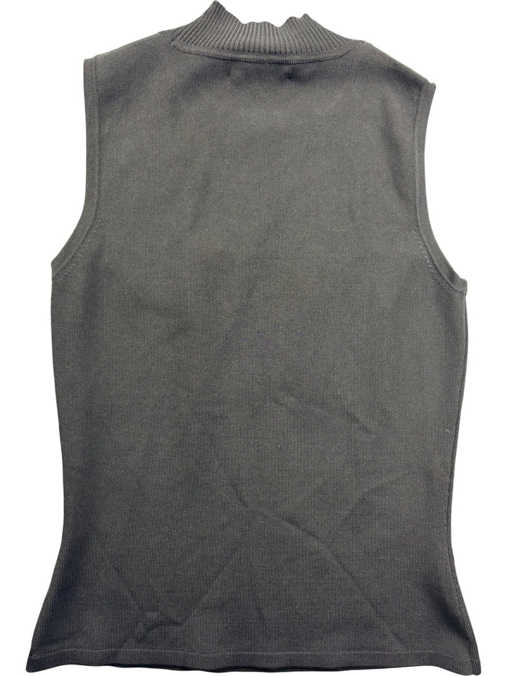 Sleeveless Knit Top with Embellished Neck - S - Think Vintage Online Ltd