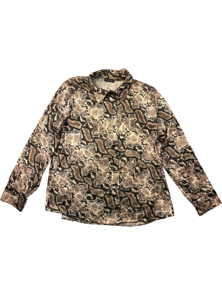 Snake Print Long Sleeved Shirt - L
