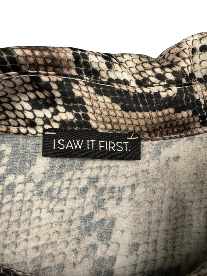 Snake Print Long Sleeved Shirt - L - Think Vintage ltd