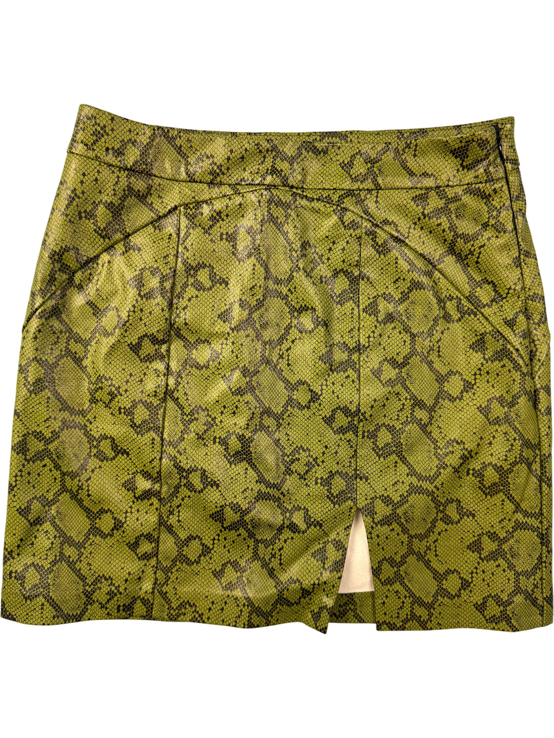 Snake Print Mini Skirt - S - Think Vintage