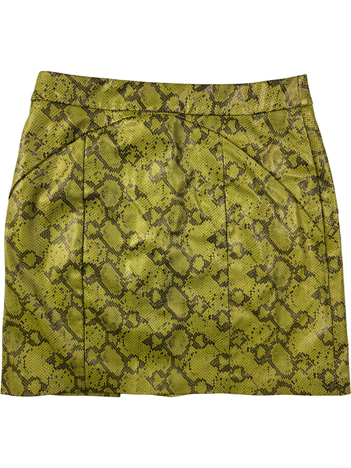 Snake Print Mini Skirt - S - Think Vintage