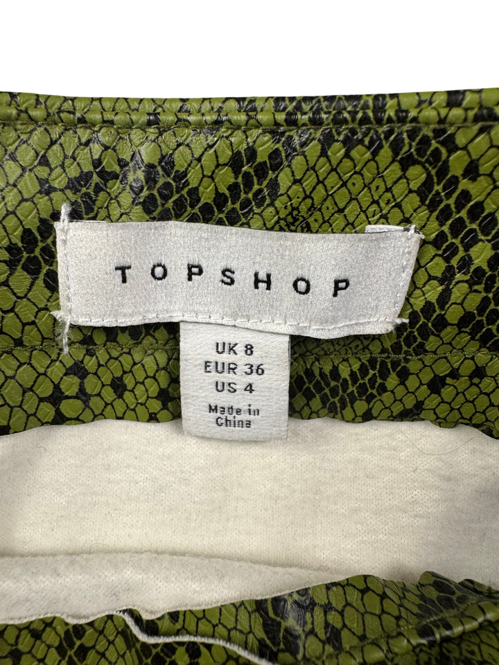 Snake Print Mini Skirt - S - Think Vintage