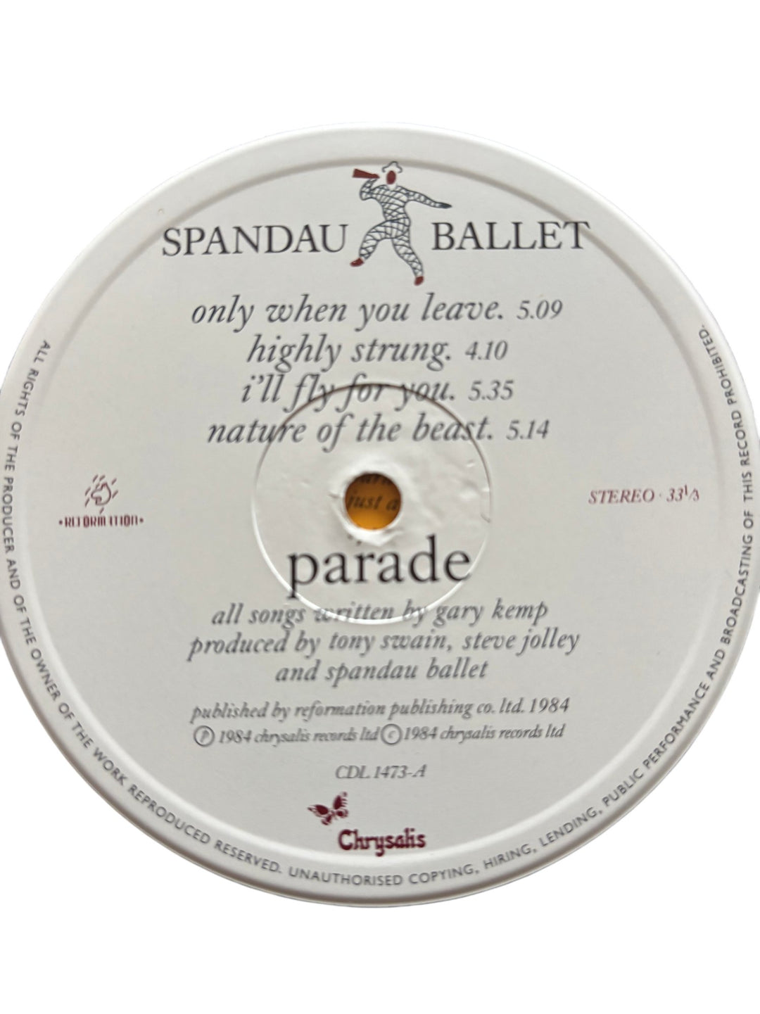 Spandau Ballet Parade Vinyl Record - Good - Think Vintage ltd