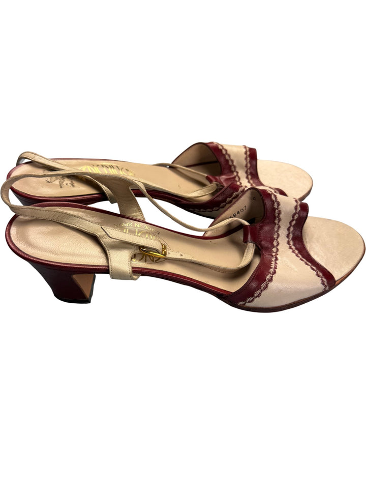 Spanish Leather High Heel Sandals - 8 - Think Vintage ltd