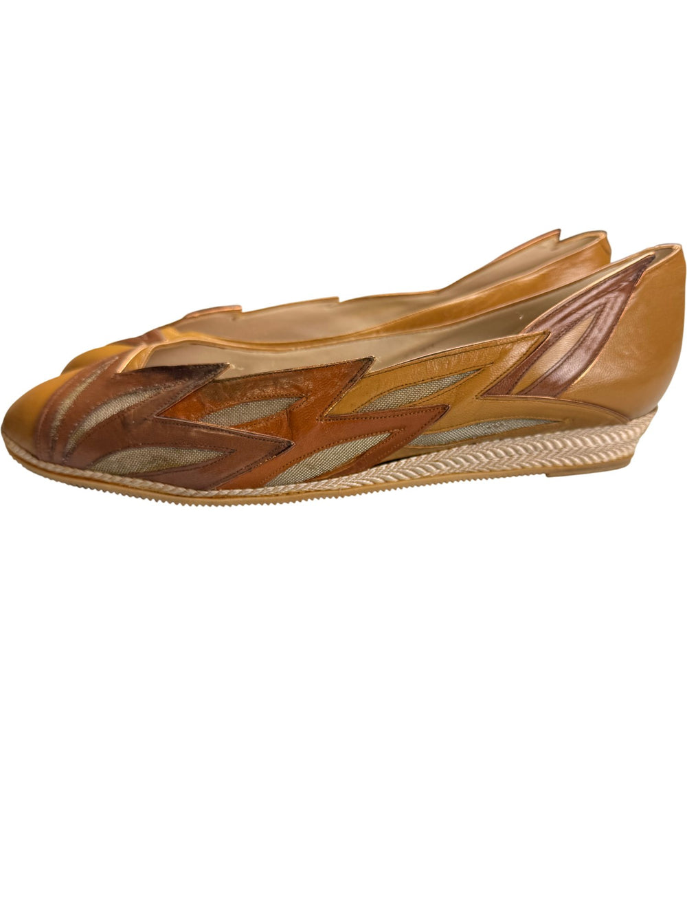 Spanish Leather Slip-On Flats - 7.5 - Think Vintage ltd