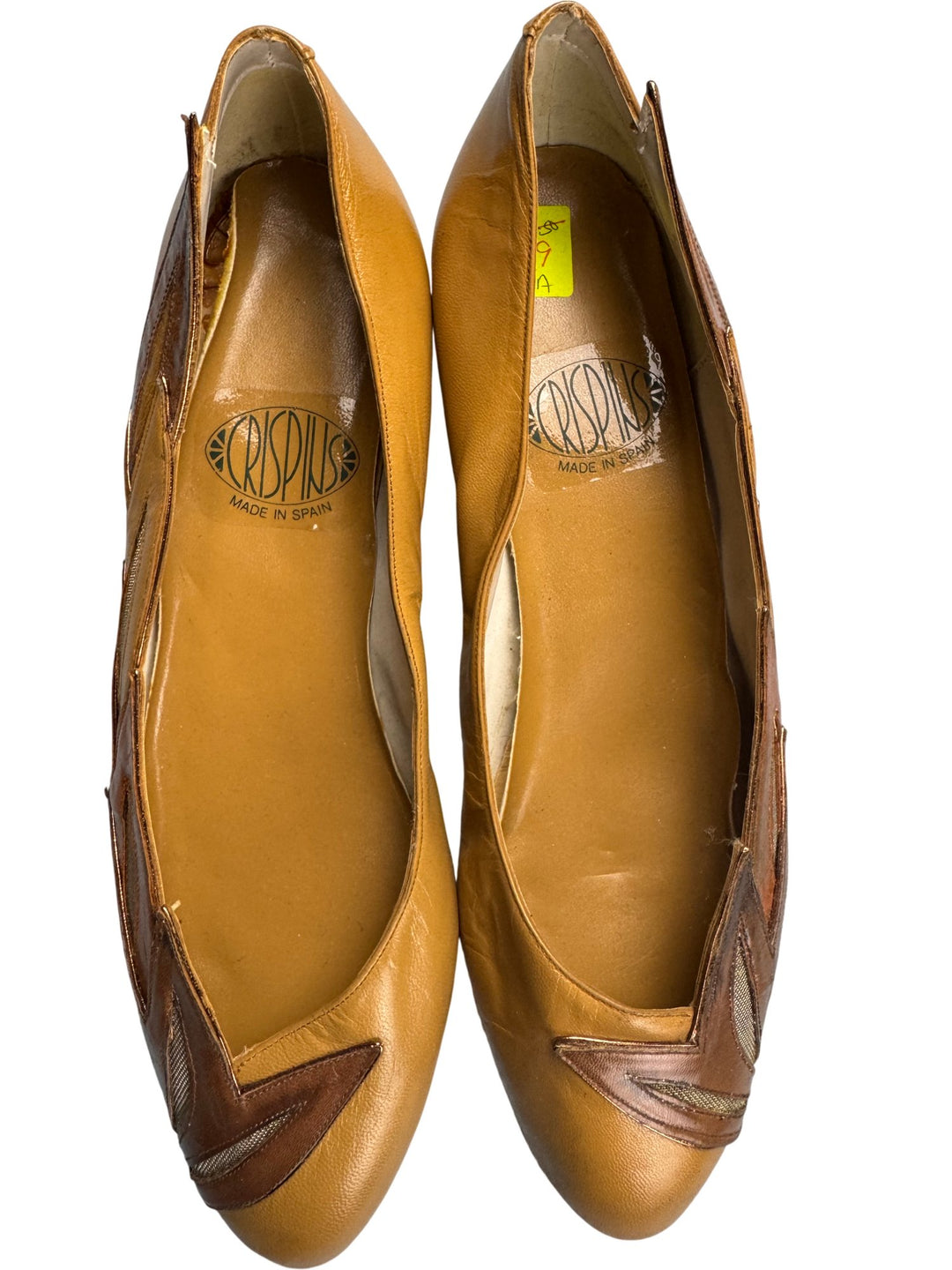 Spanish Leather Slip-On Flats - 7.5 - Think Vintage ltd