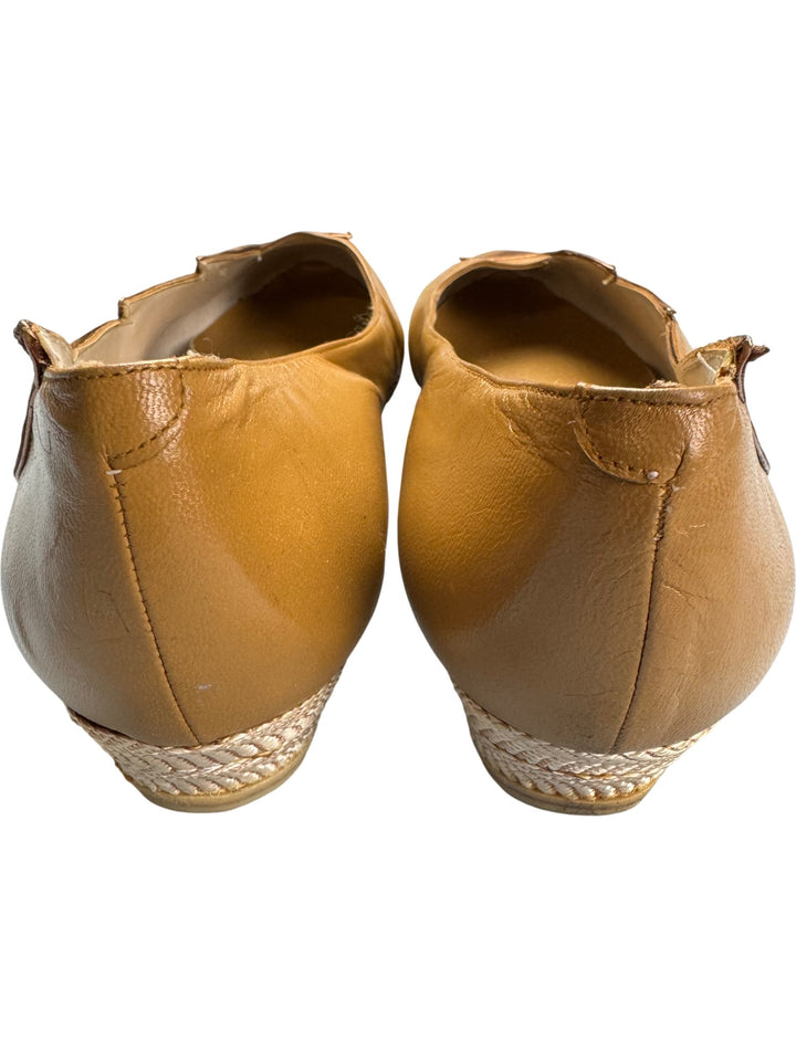 Spanish Leather Slip-On Flats - 7.5 - Think Vintage ltd