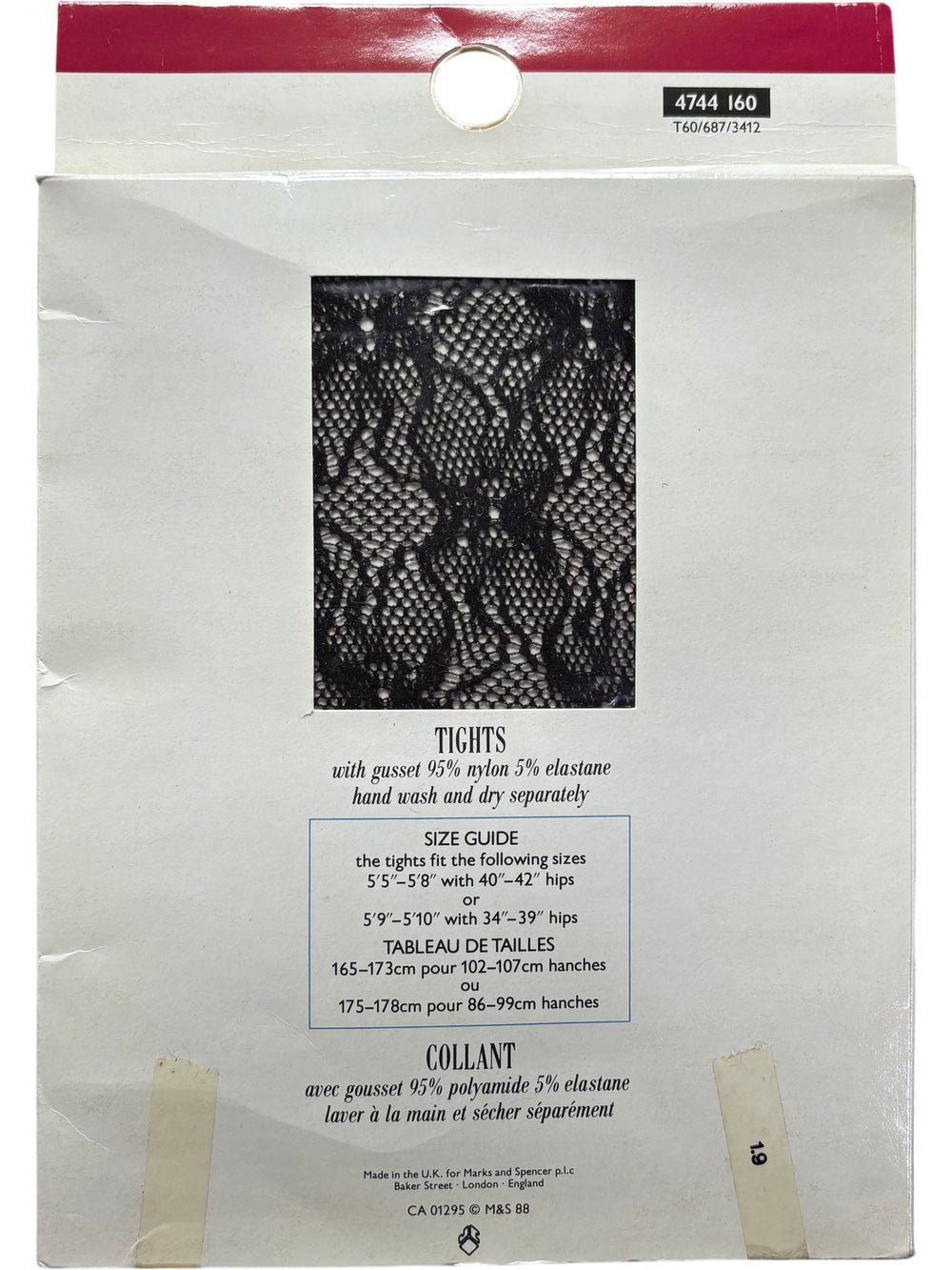St Michael Black Lacy Tights - Think Vintage ltd