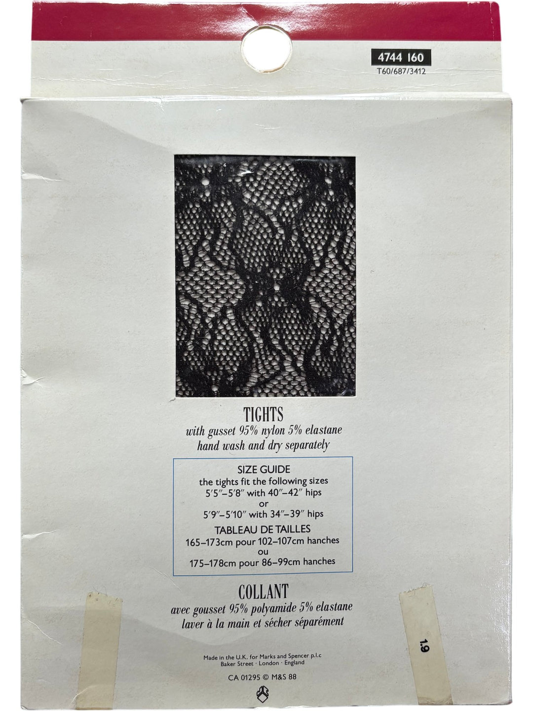 St Michael Black Lacy Tights - Think Vintage ltd