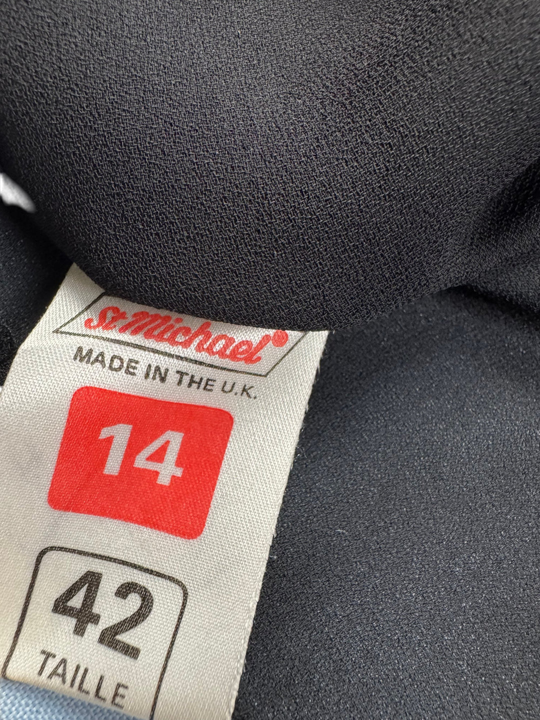 St Michael Black Long Sleeve Blouse - M - Think Vintage