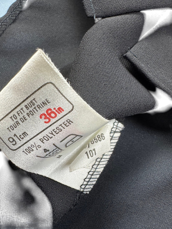 St Michael Black Long Sleeve Blouse - M - Think Vintage