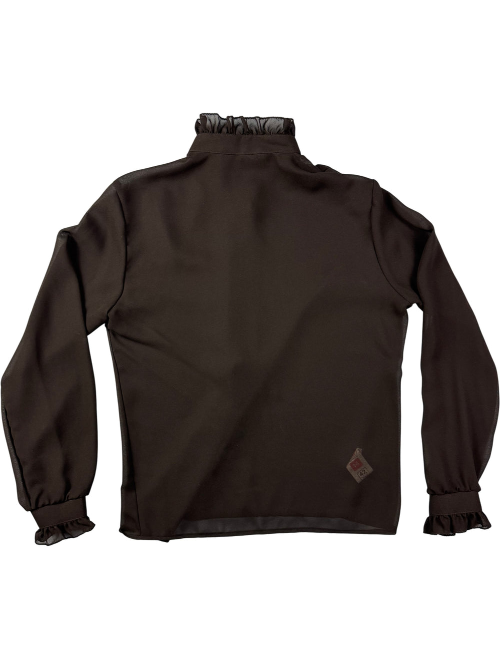 St Michael Black Long Sleeve Blouse - M - Think Vintage Online Ltd