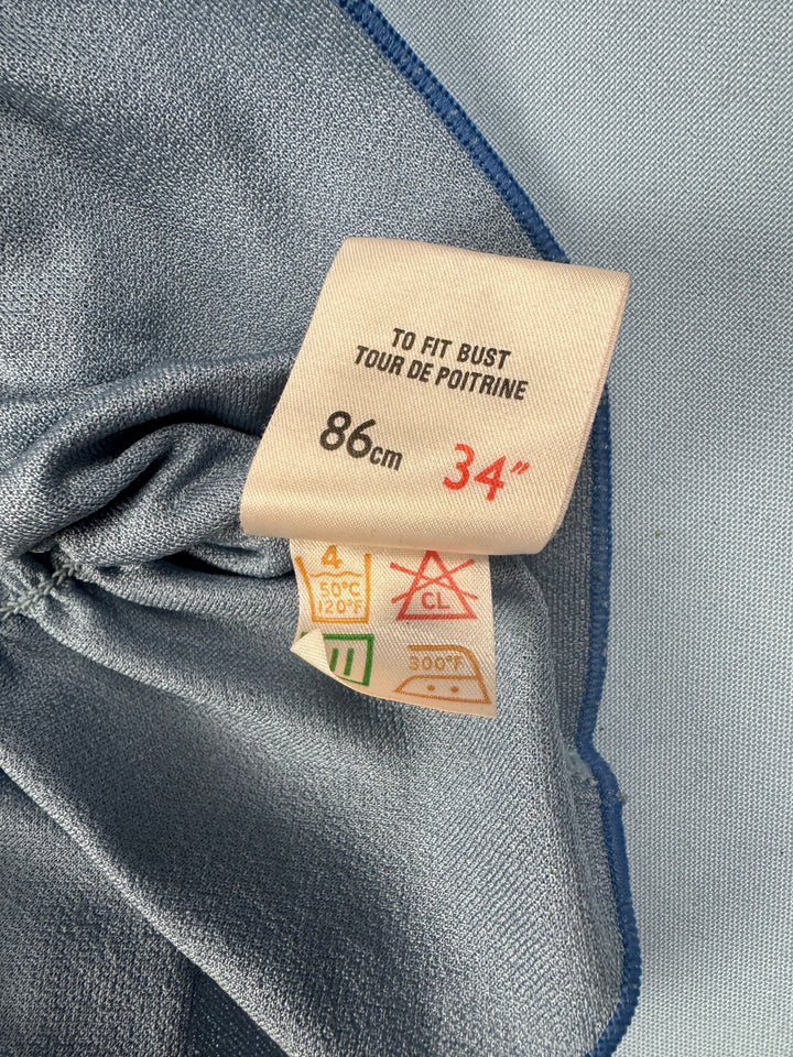 St Michael Blue Long Sleeve Blouse - Think Vintage Online Ltd