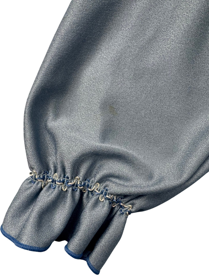 St Michael Blue Long Sleeve Blouse - Think Vintage ltd