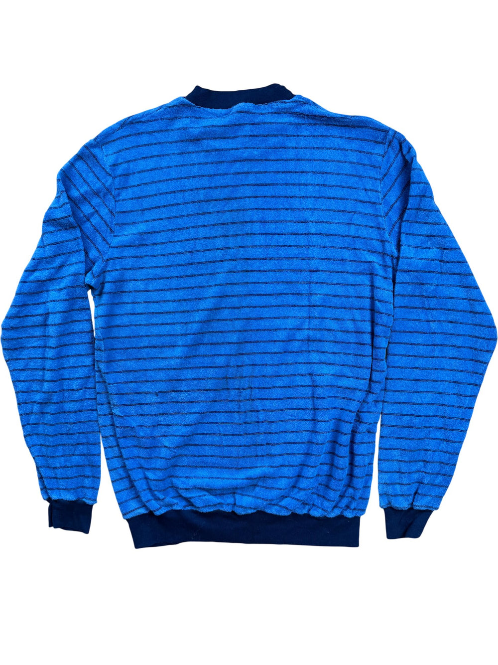 St Michael Blue Striped Sweatshirt - M - Think Vintage ltd