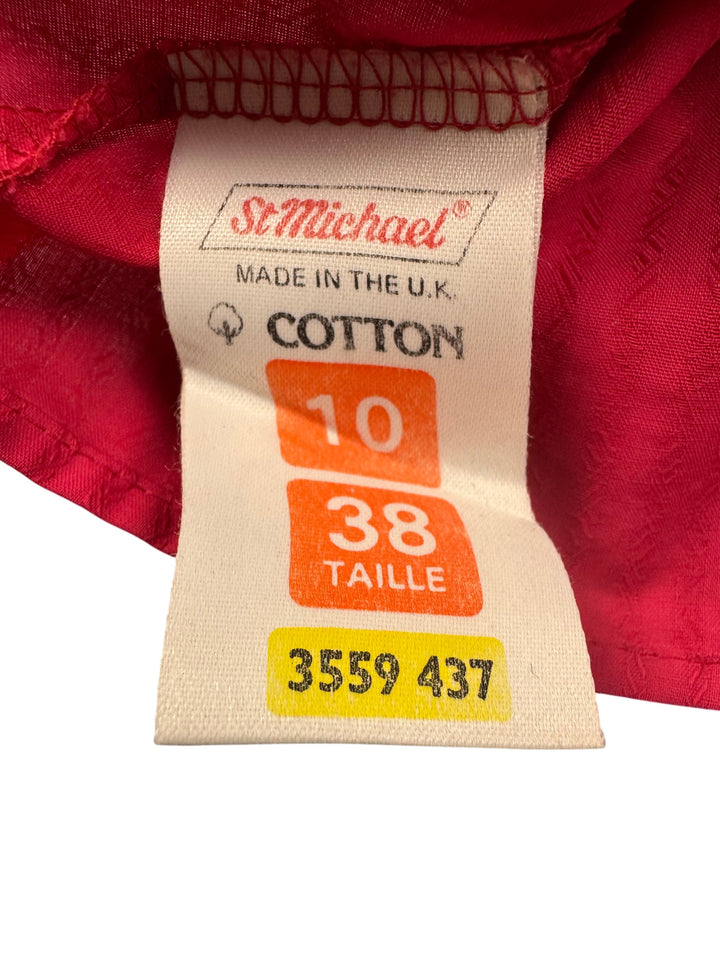 St Michael Cotton Pink Long Sleeve Shirt - Think Vintage Online Ltd