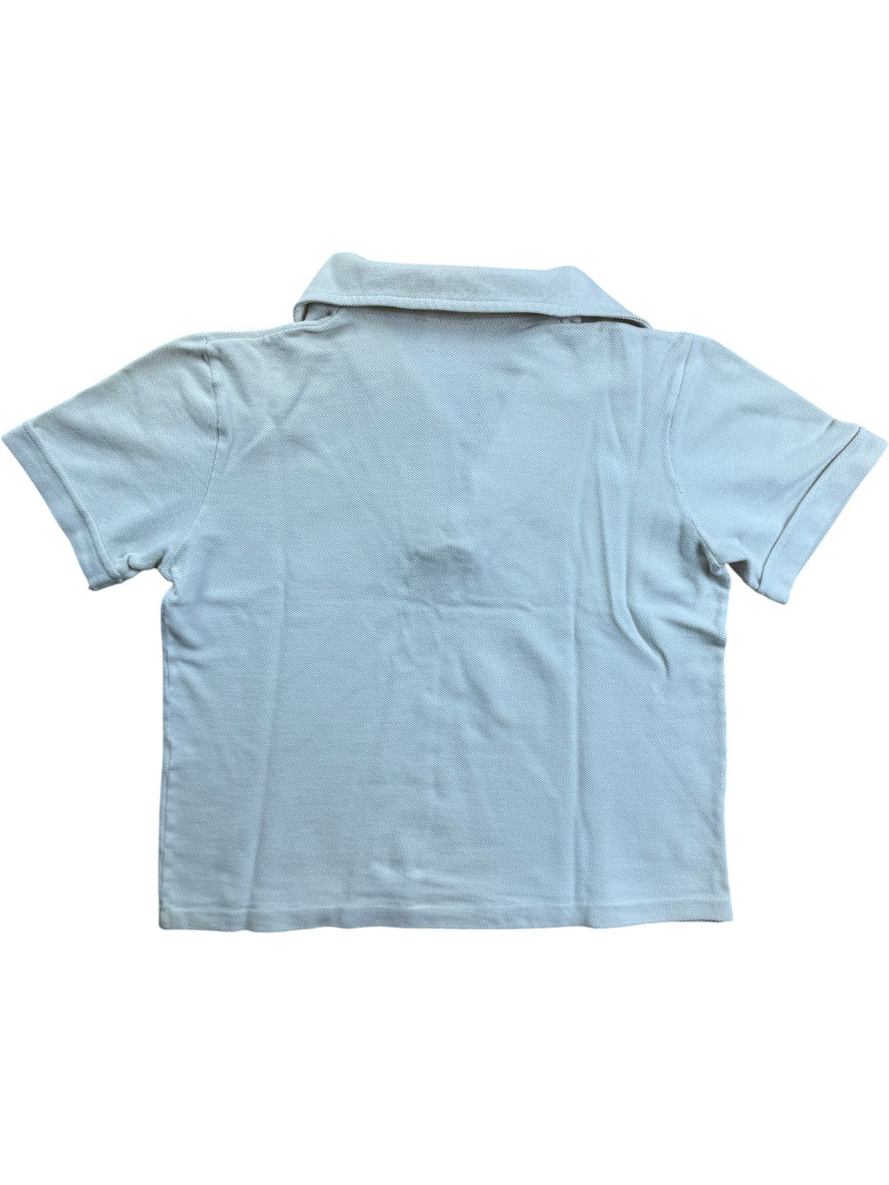 St Michael Cropped Cream Cotton Polo Shirt - S - Think Vintage ltd