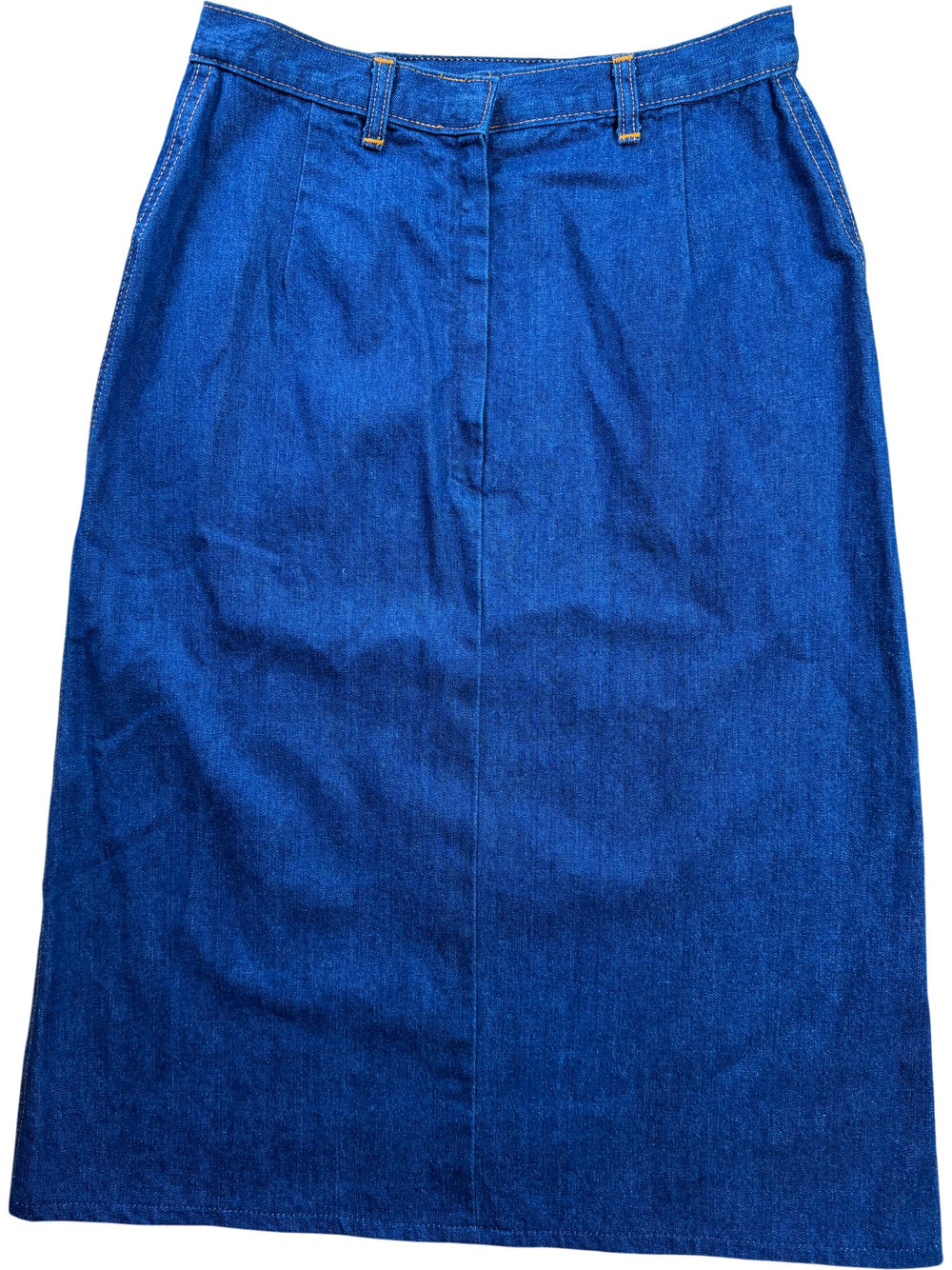 St Michael Denim Midi Skirt - W28 - Think Vintage ltd