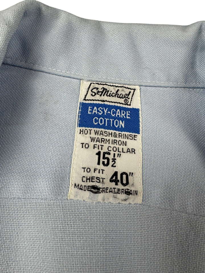St Michael Easy-Care Cotton Short Sleeve Shirt - M - Think Vintage