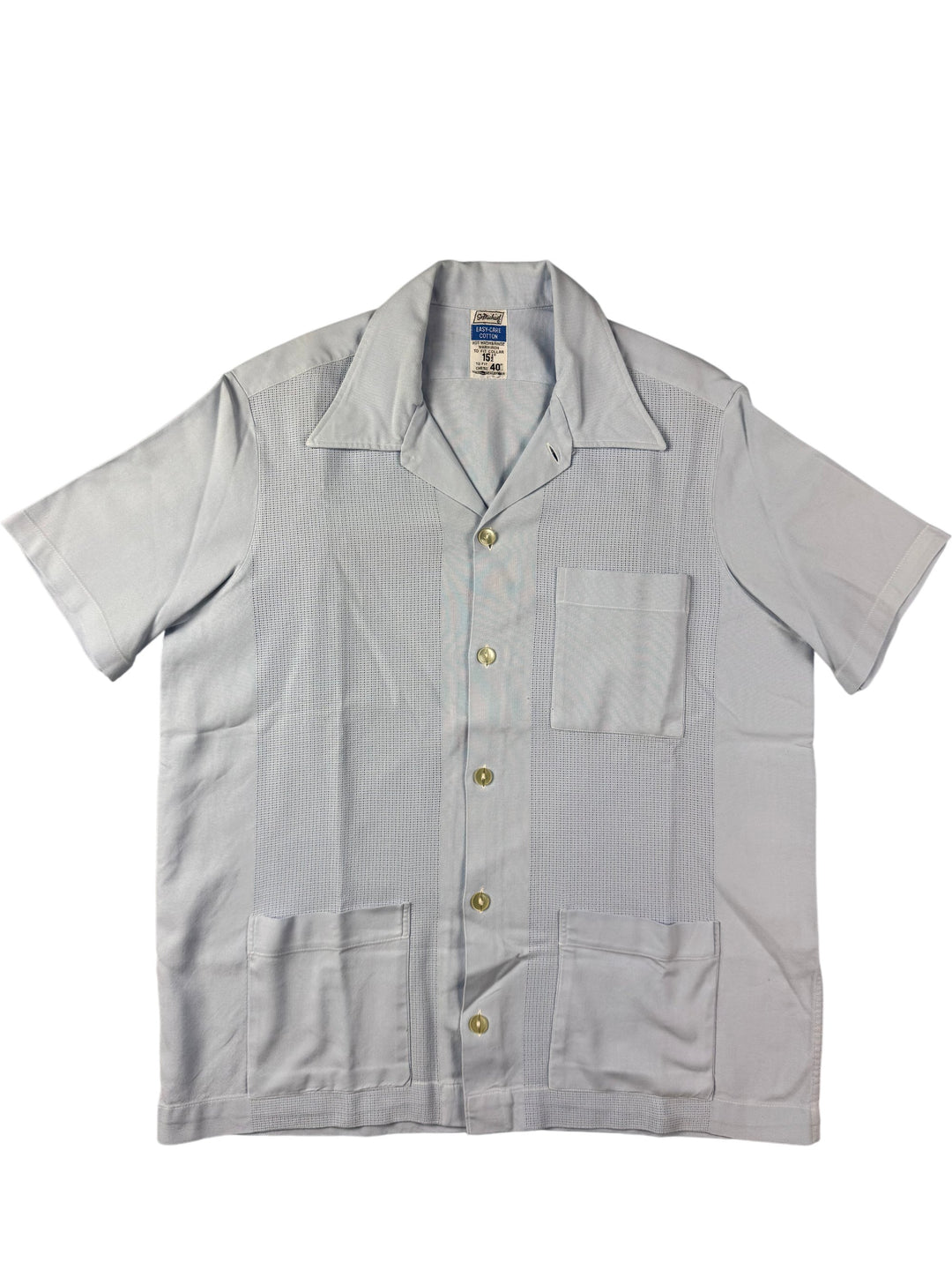 St Michael Easy-Care Cotton Short Sleeve Shirt - M - Think Vintage Online Ltd
