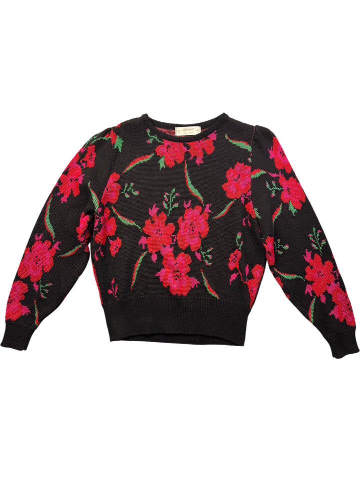 St Michael Floral Knit Jumper - M