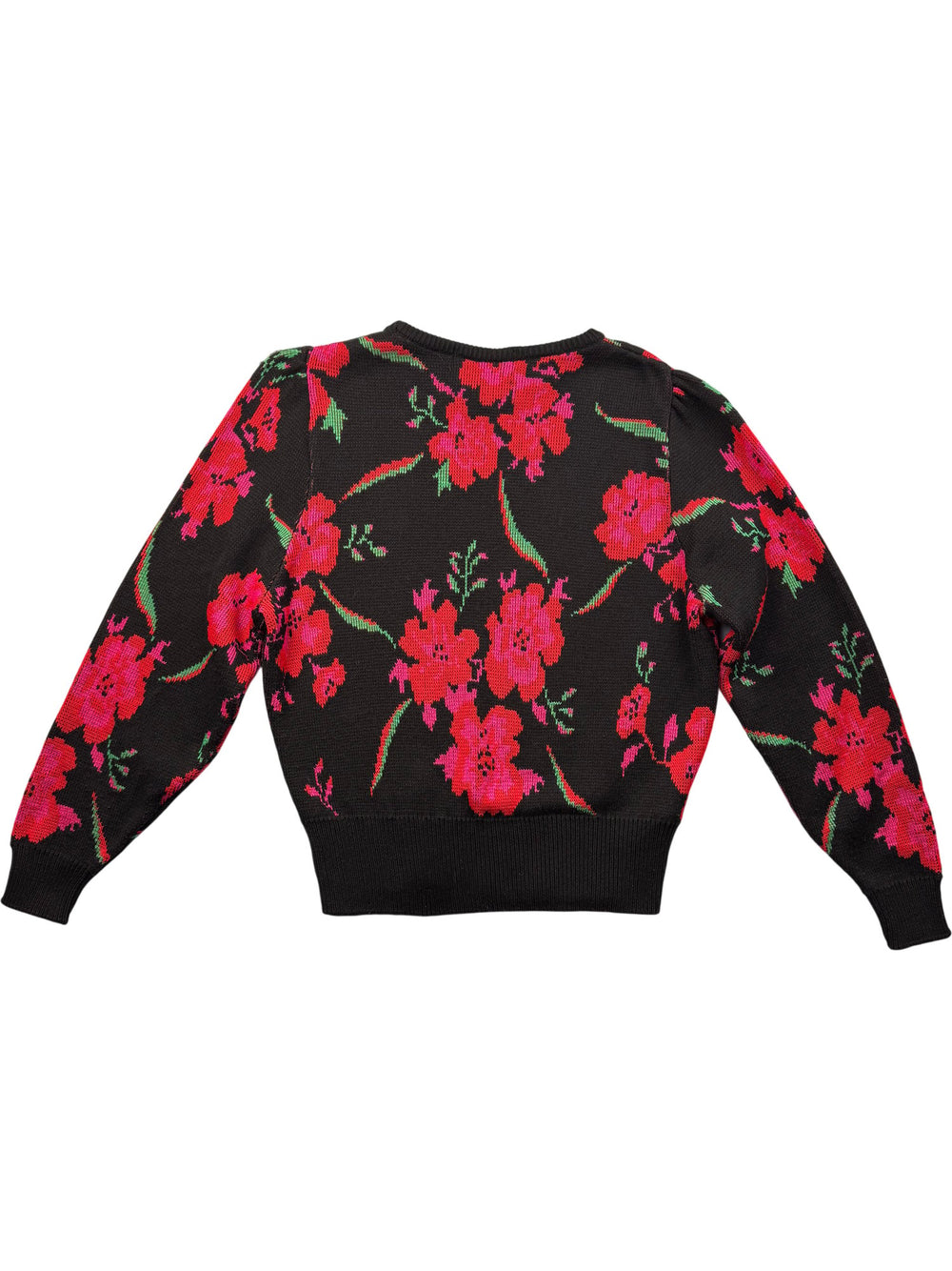 St Michael Floral Knit Jumper - M - Think Vintage ltd