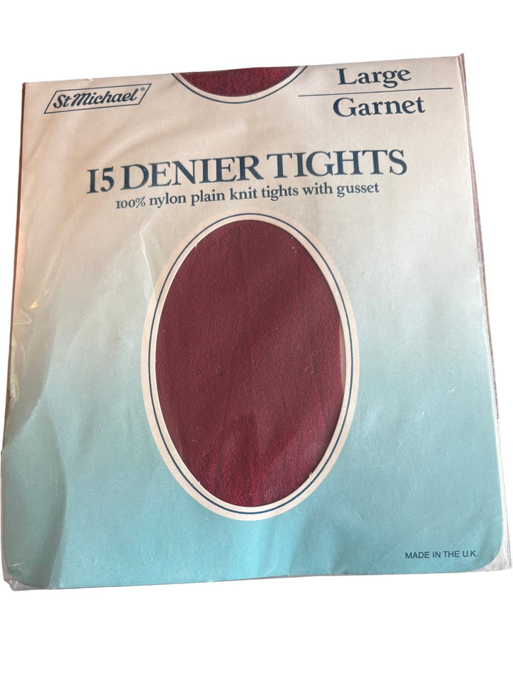 St. Michael Garnet 15 Denier Tights - Think Vintage ltd