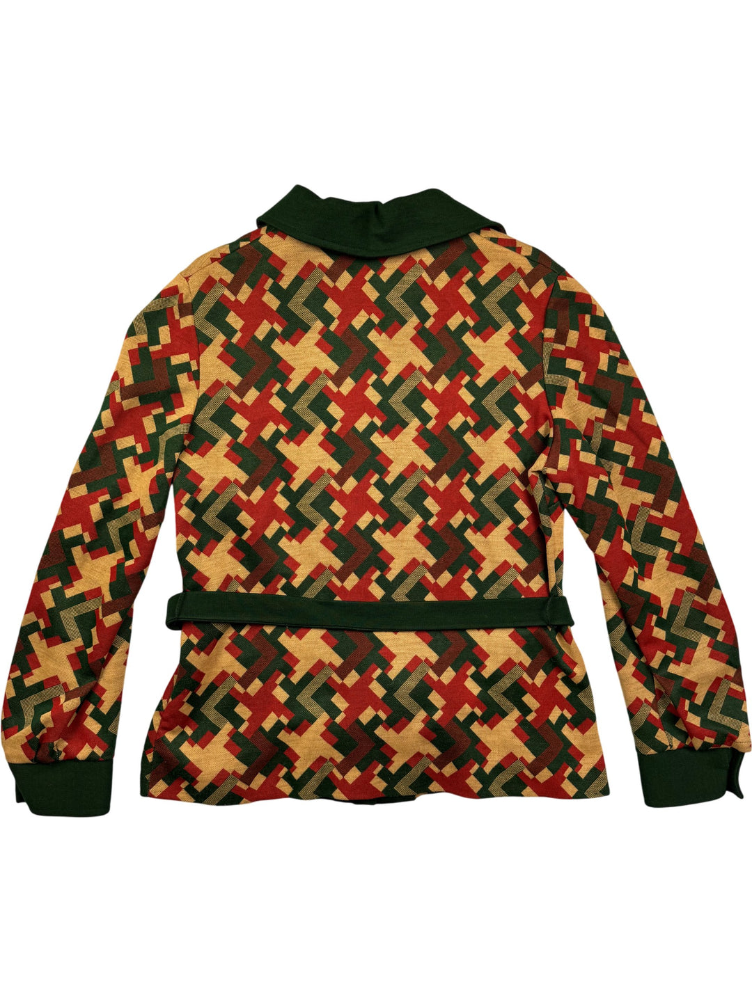 St Michael Geometric Patterned Jacket - S - Think Vintage