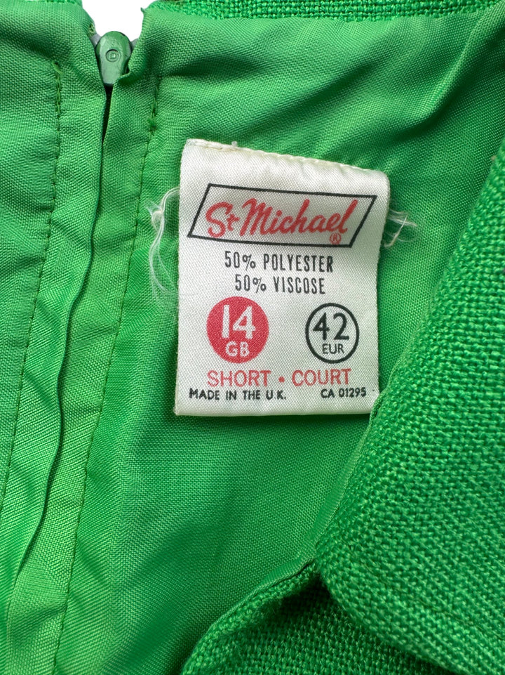 St Michael Green Sleeveless Dress - XS