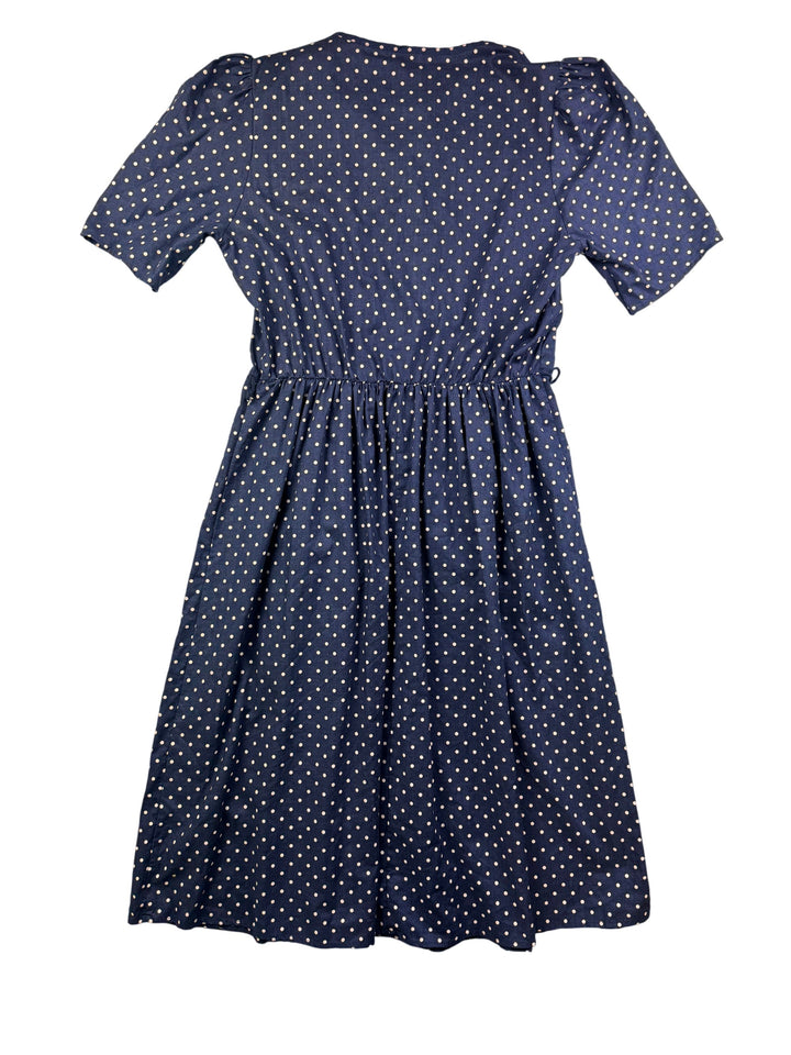 St Michael Polka Dot Button-Up Dress - M - Think Vintage Online Ltd