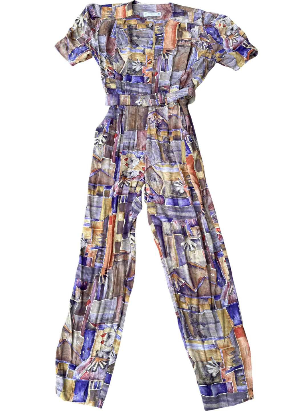 St Michael Printed Jumpsuit - M - Think Vintage ltd