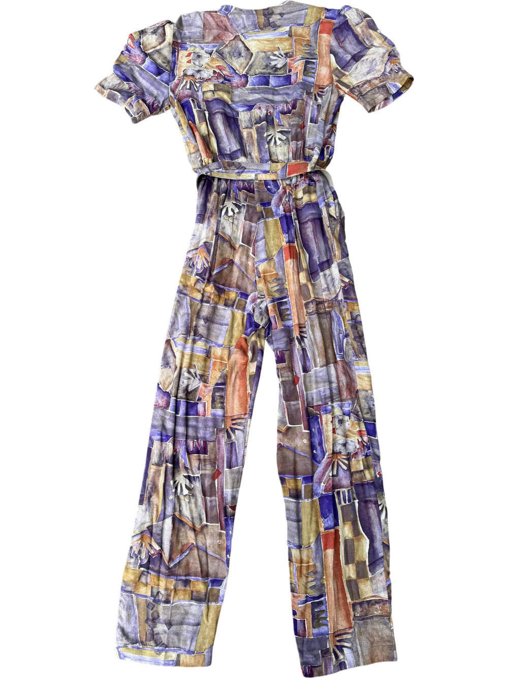 St Michael Printed Jumpsuit - M - Think Vintage ltd