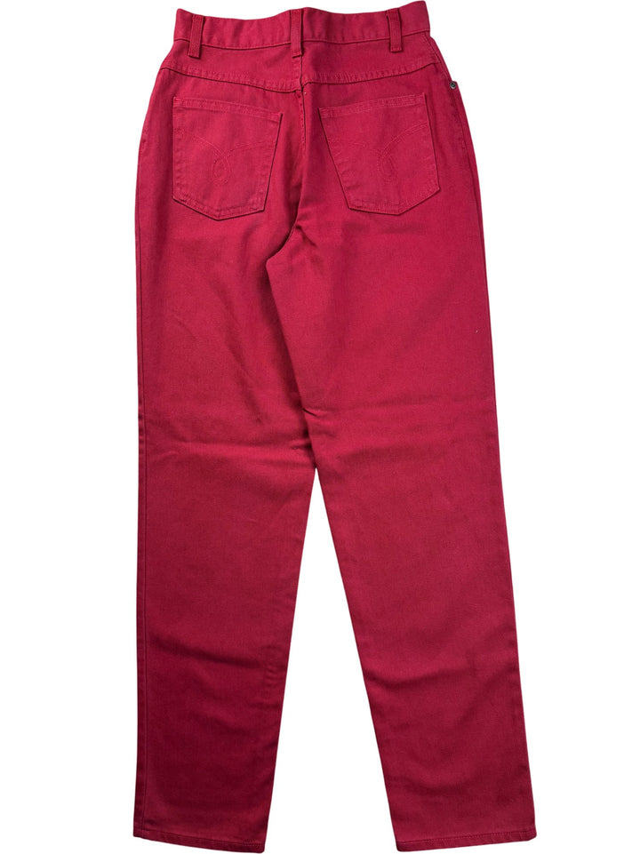 St Michael Red Cotton Jeans - W27 - Think Vintage ltd