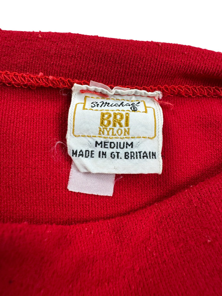St Michael Red Nylon Knit Underwear - W32 - Think Vintage ltd