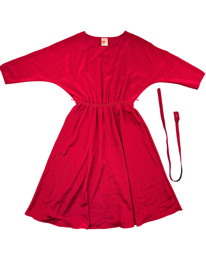 St Michael Red Polka Dot Dress - M/L - Think Vintage Online Ltd