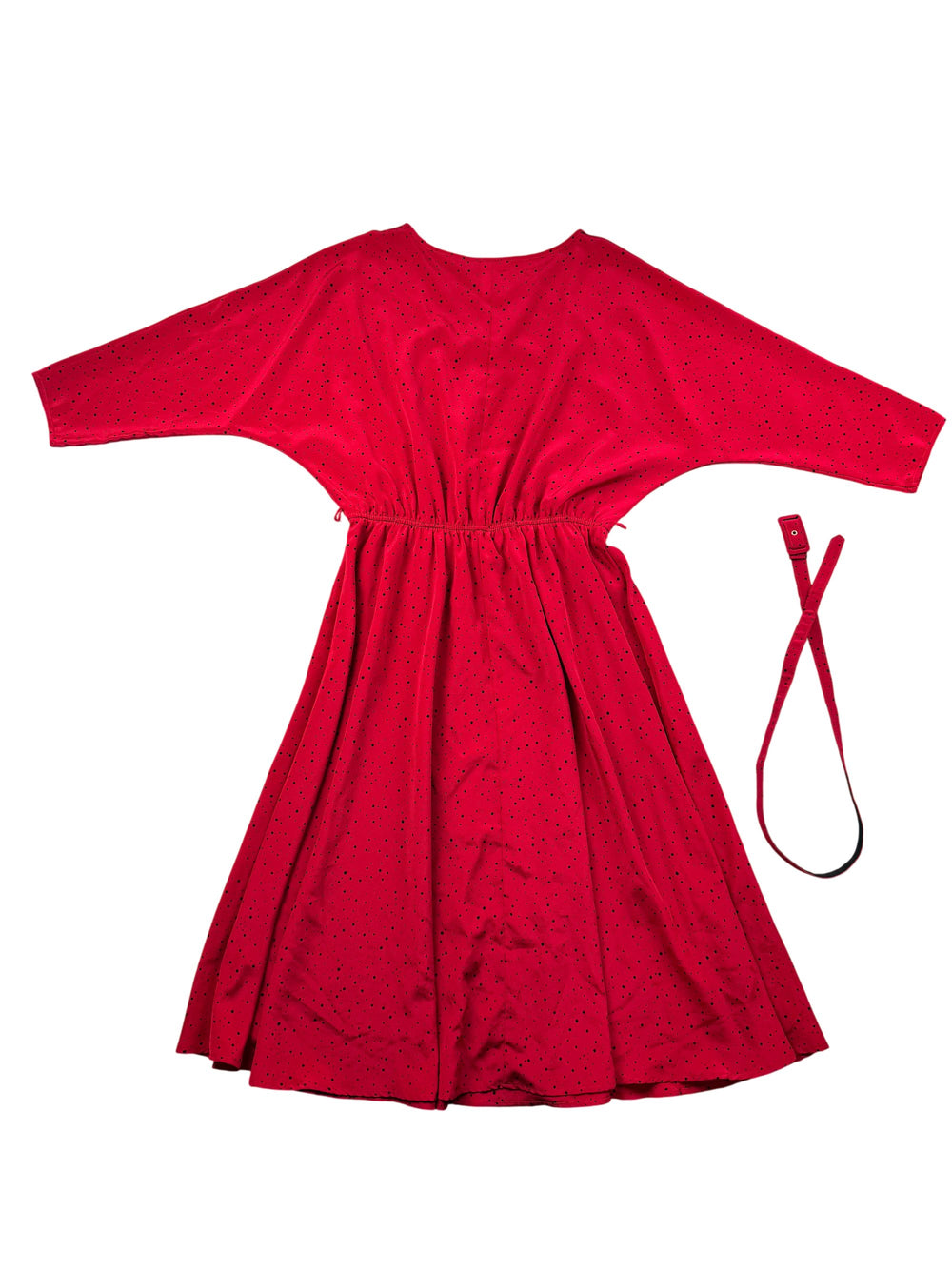 St Michael Red Polka Dot Dress - M/L - Think Vintage Online Ltd