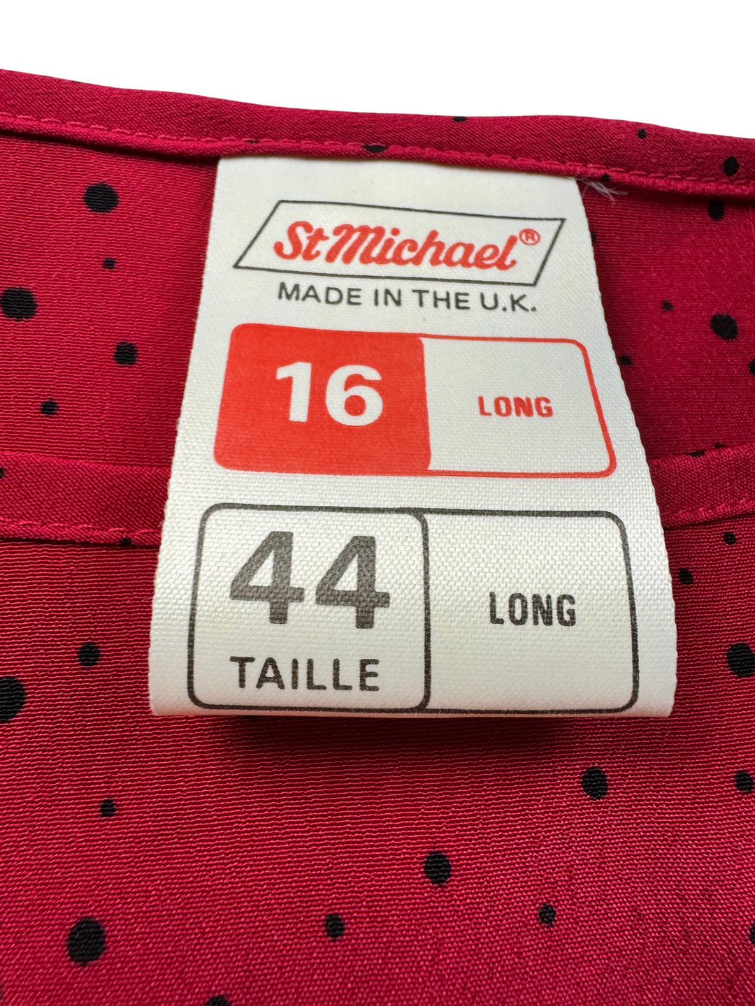 St Michael Red Polka Dot Dress - M/L - Think Vintage Online Ltd