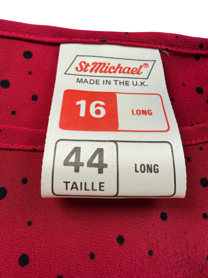 St Michael Red Polka Dot Dress - M/L - Think Vintage Online Ltd