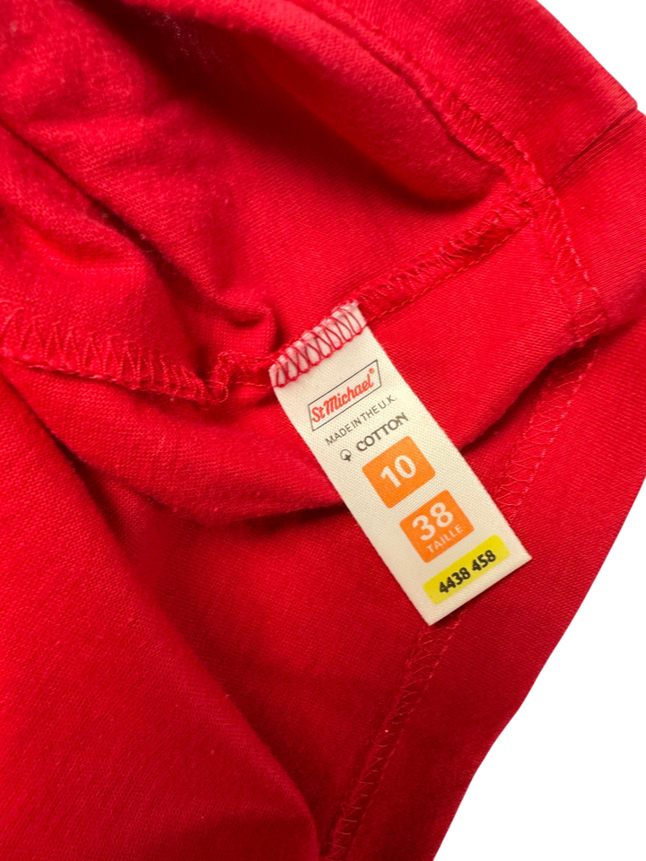 St Michael Red Tropical Fish Graphic T-Shirt - L - Think Vintage ltd