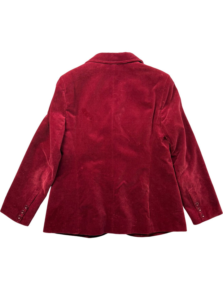 St Michael Red Velvet Blazer Jacket - M