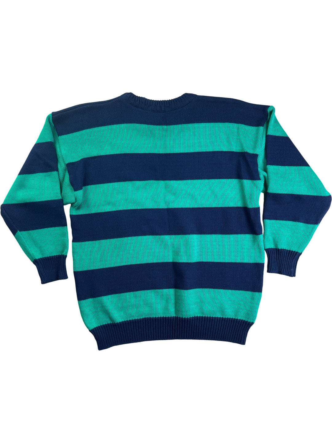St Michael Stripe Cotton Jumper - L - Think Vintage ltd