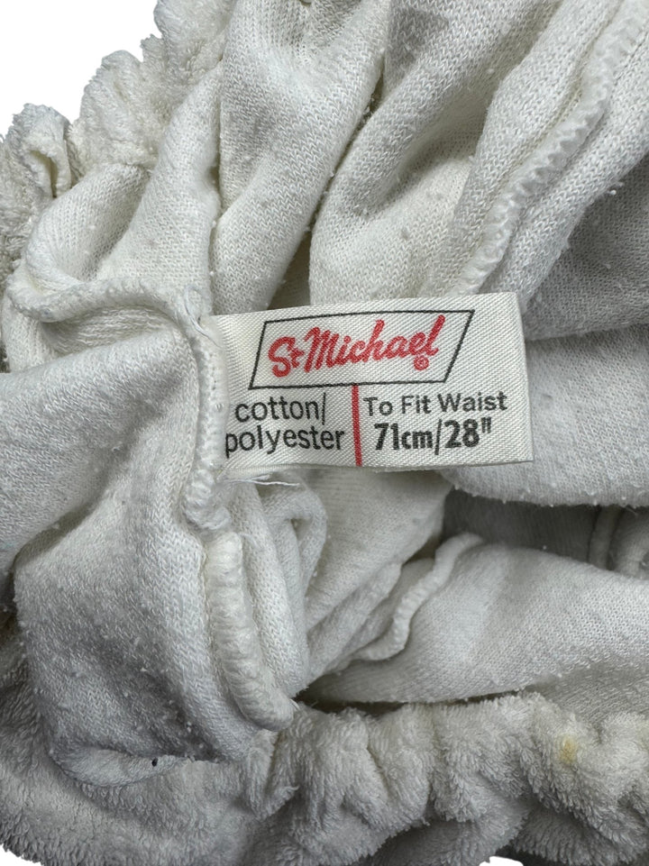 St Michael Terry Cloth Buttoned Shorts - W26-W30 - Think Vintage ltd