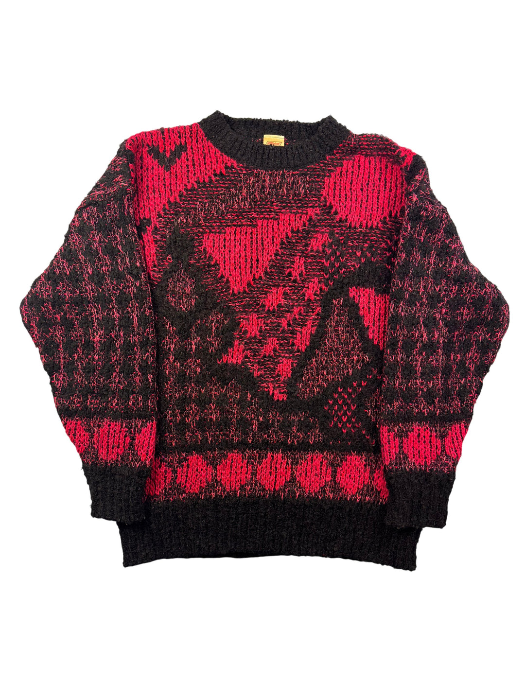 St Michael Wool Blend Geometric Sweater - L - Think Vintage ltd