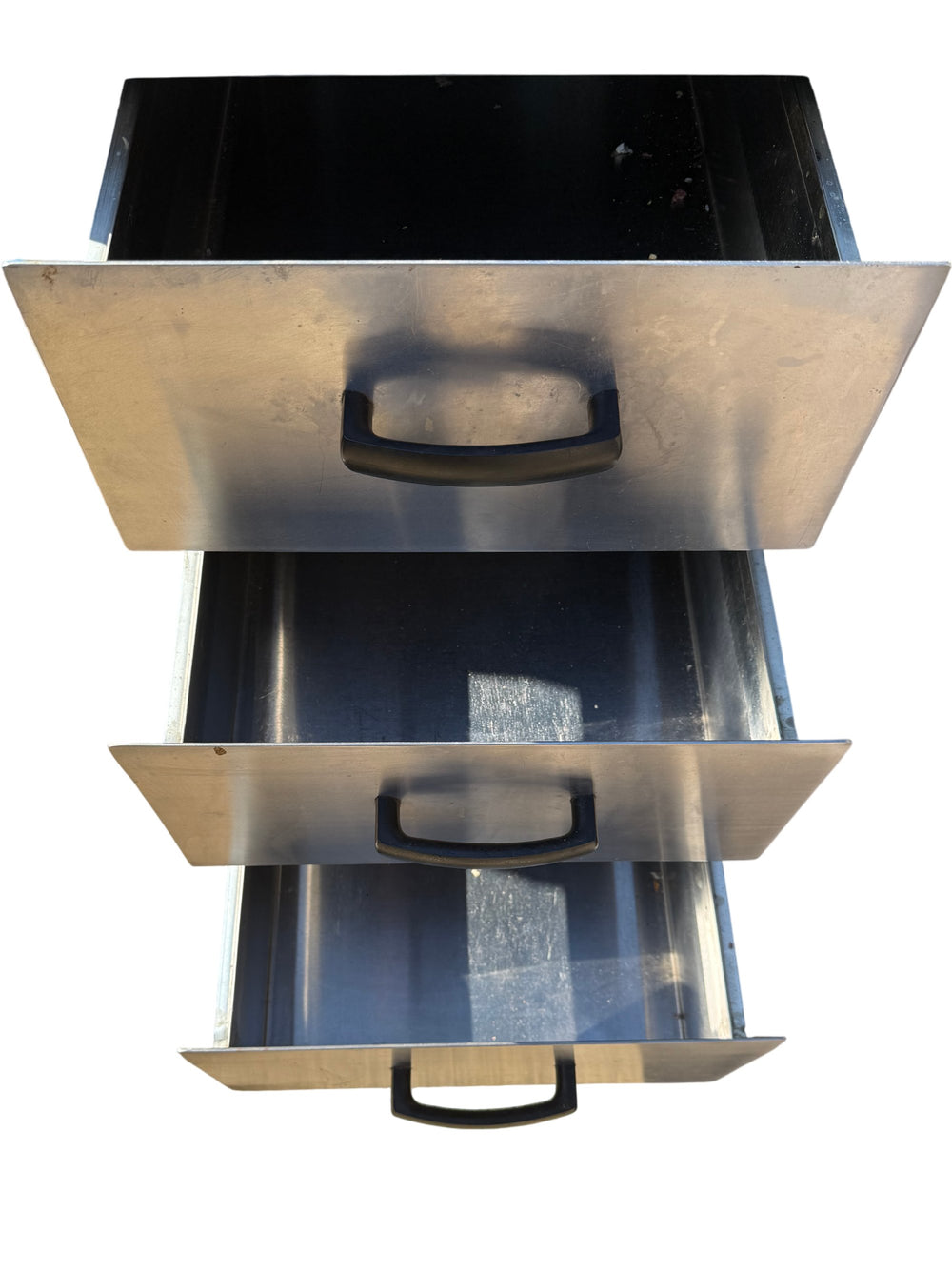 Stainless Steel Stationary Work Bench With Drawers - Think Vintage