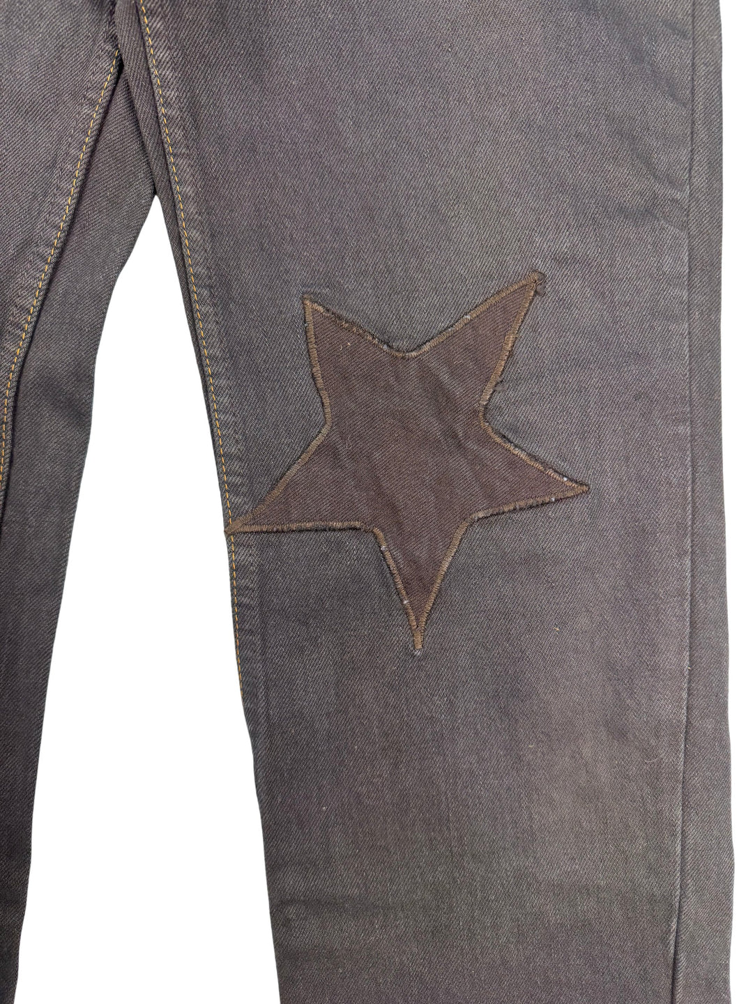 Star Patch Black Denim Jeans - W30 L29 - Think Vintage ltd